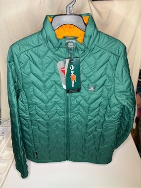 Wolverine Women’s Green Quilted Lightweight Jacket Coat Orange Interior